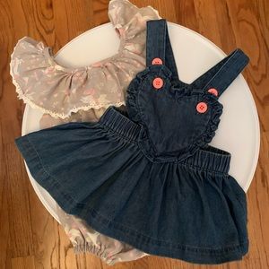 Infant Romper and Suspender Skirt